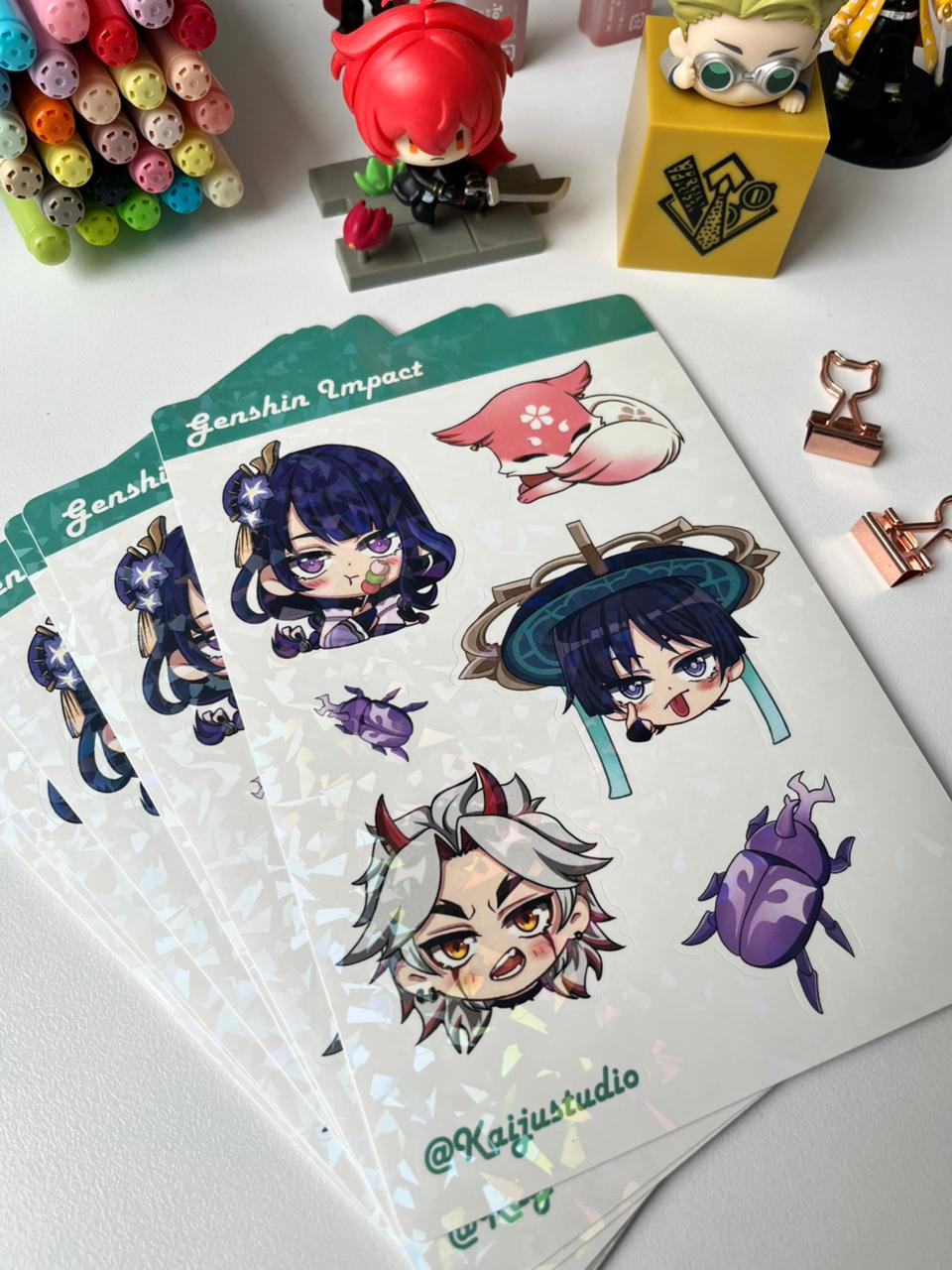 Genshin Impact Holographic Sticker Sheets