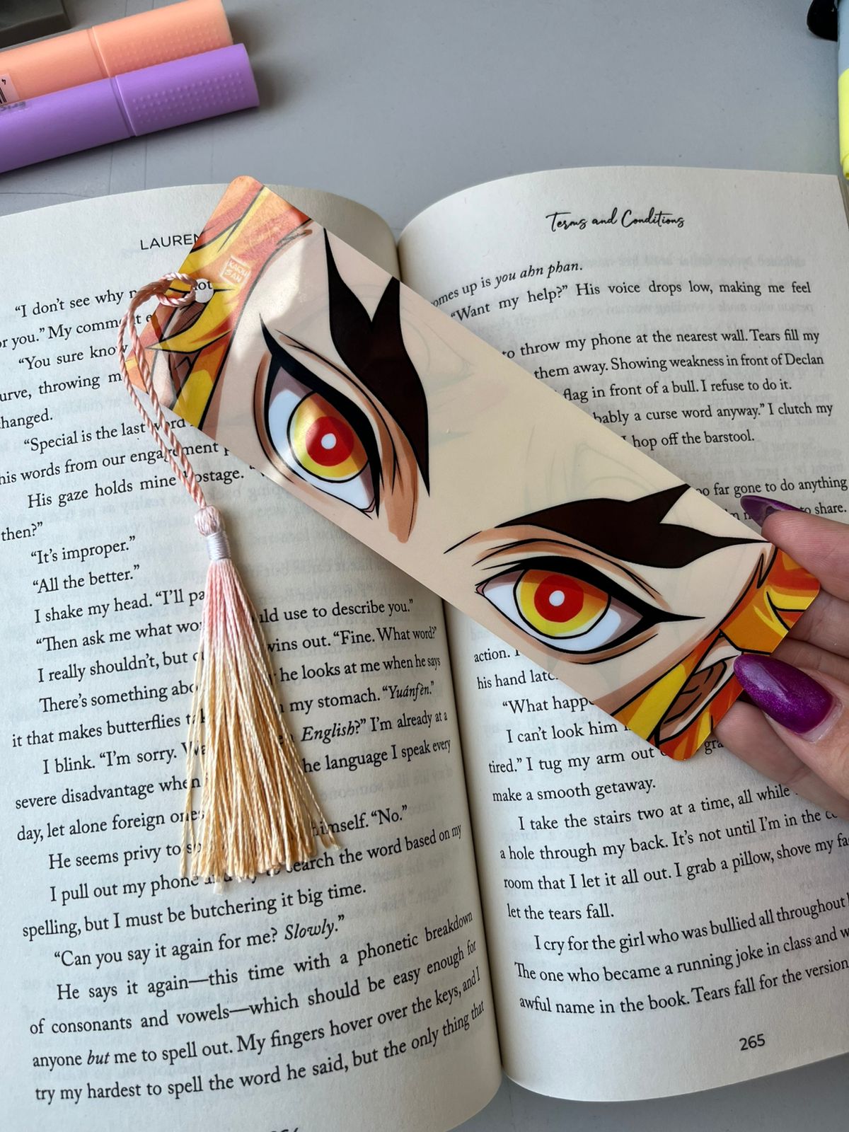 Rengoku Thin Bookmark With Tassel