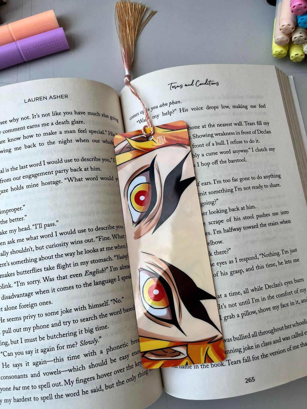 Rengoku Thin Bookmark With Tassel