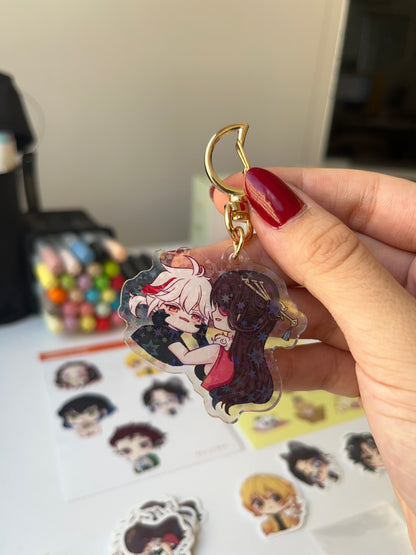 Kazuha & Beidou Holographic Keychain