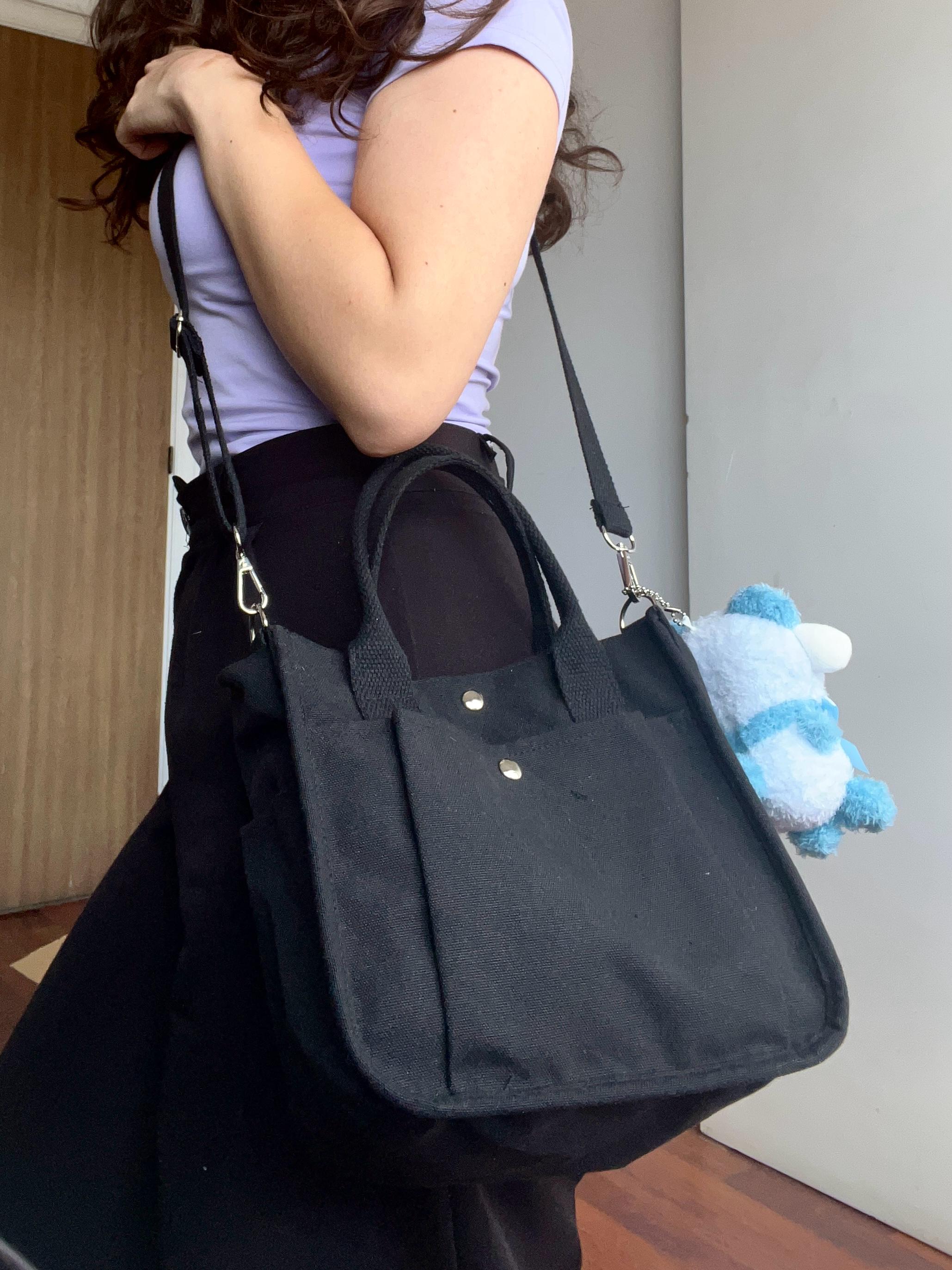 Black Tote Bag With Charm